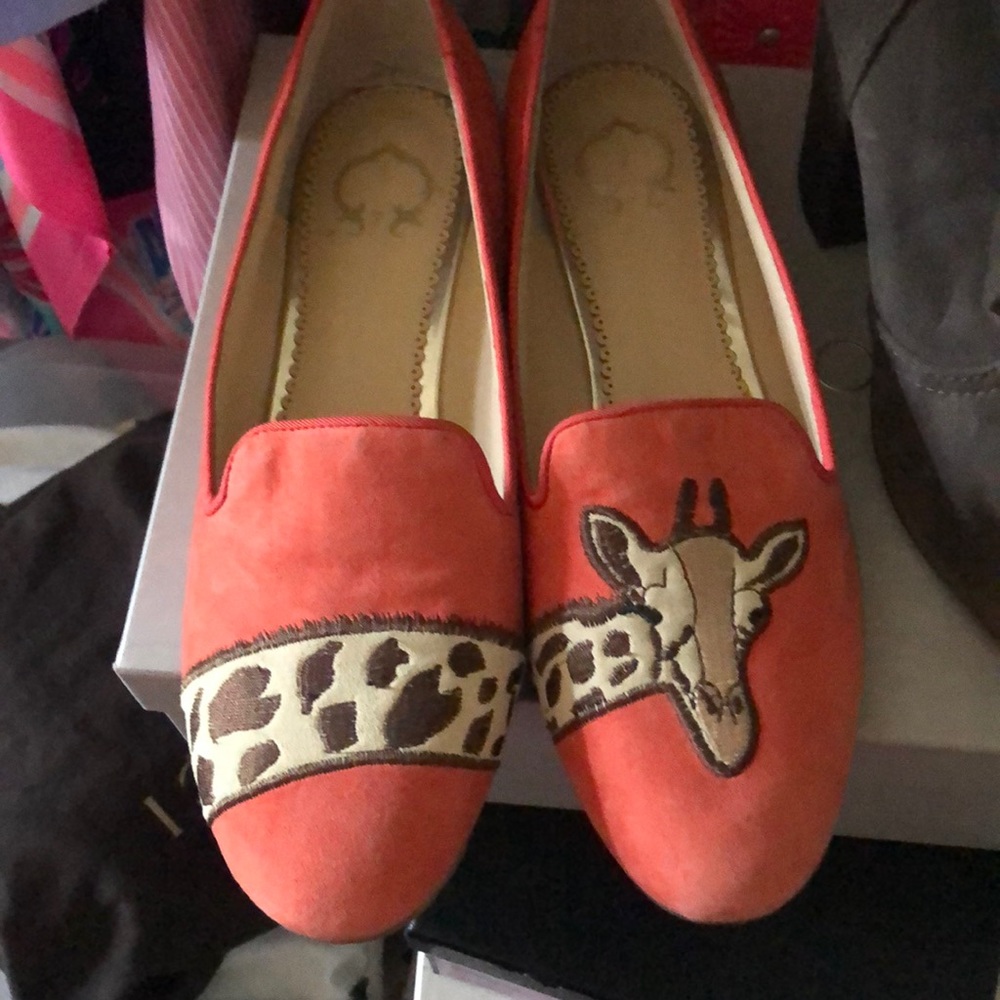 C Wonder orange giraffe loafers
